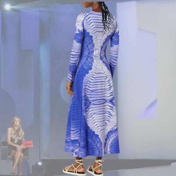 NWT - Making the Cut S3E6 Wide Crew Neck Maxi Dress - MTC3-EP6-WL - Blue - S - Picture 2 of 7